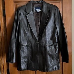 Denim & Co Leather Jacket, Size Medium